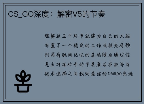 CS_GO深度：解密V5的节奏